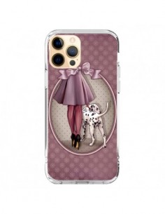 Coque iPhone 12 Pro Max Lady Chien Dog Dalmatien Robe...