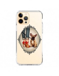 Coque iPhone 12 Pro Max Lady Jambes Chien Bulldog Dog...