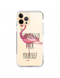 Coque iPhone 12 Pro Max Flamingo Fuck Transparente -...