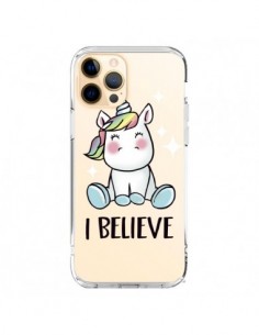 Coque iPhone 12 Pro Max Licorne I Believe Transparente -...