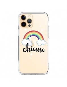 Coque iPhone 12 Pro Max Chieuse Arc En Ciel Transparente...