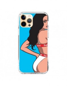 Coque iPhone 12 Pro Max Pop Art Femme Bleu - Mikadololo