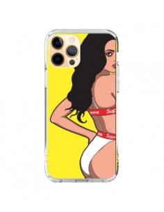 Coque iPhone 12 Pro Max Pop Art Femme Jaune - Mikadololo