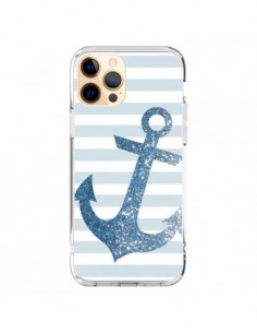 Coque iPhone 12 Pro Max Ancre Bleu Navire - Monica Martinez