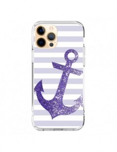 Coque iPhone 12 Pro Max Ancre Violet Navire - Monica...