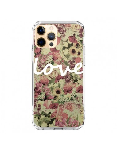 Coque iPhone 12 Pro Max Love Blanc Flower - Monica Martinez