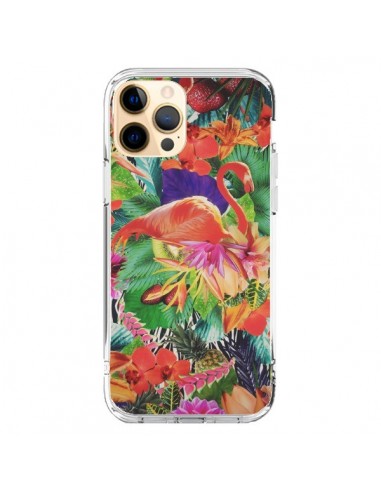 Coque iPhone 12 Pro Max Tropical Flamant Rose - Monica Martinez