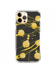 Coque iPhone 12 Pro Max Gold Splash Peinture Art -...