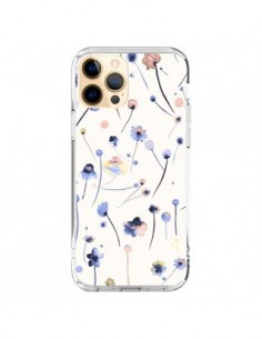 Coque iPhone 12 Pro Max Blue Soft Flowers - Ninola Design