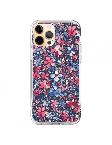 Coque iPhone 12 Pro Max Colorful Little Flowers Navy - Ninola Design