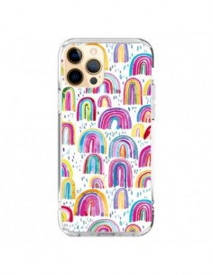 Coque iPhone 12 Pro Max Cute Watercolor Rainbows - Ninola...