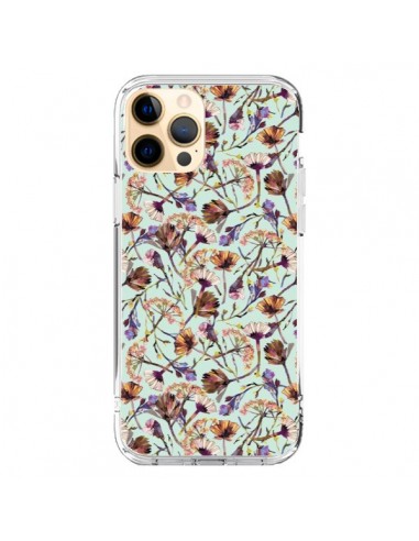 Coque iPhone 12 Pro Max Dry Blue Flowers - Ninola Design