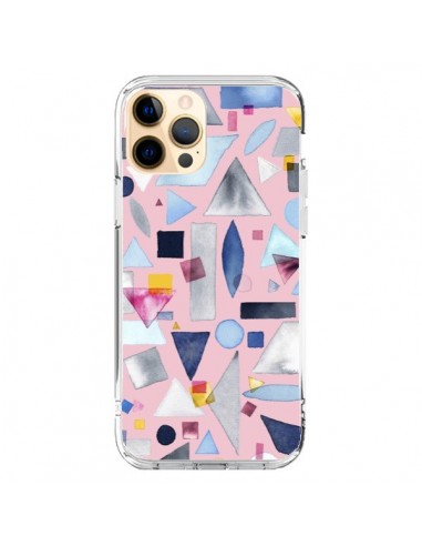 Coque iPhone 12 Pro Max Geometric Pieces Pink - Ninola Design