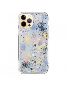 Coque iPhone 12 Pro Max Gradient Watercolor Lines Blue -...