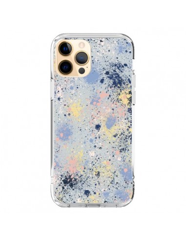 Coque iPhone 12 Pro Max Gradient Watercolor Lines Blue - Ninola Design