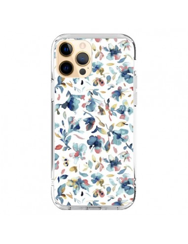 Coque iPhone 12 Pro Max Watery Hibiscus Blue - Ninola Design