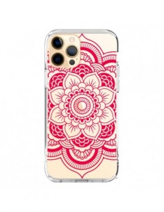 Coque iPhone 12 Pro Max Mandala Rose Fushia Azteque...