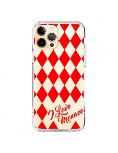 Coque iPhone 12 Pro Max I Love Monaco et Losange Rouge - Nico