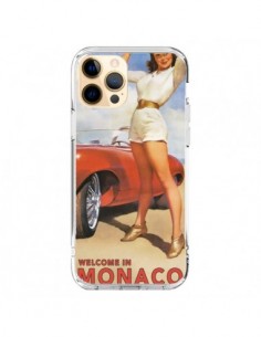 Coque iPhone 12 Pro Max Welcome to Monaco Vintage Pin Up...