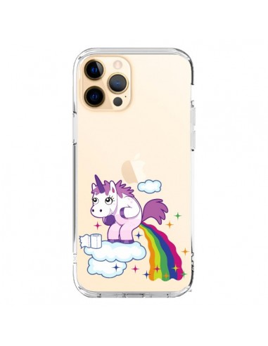 Coque iPhone 12 Pro Max Licorne Caca Arc en Ciel Transparente - Nico