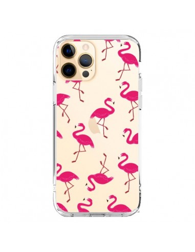 Coque iPhone 12 Pro Max flamant Rose et Flamingo Transparente - Nico