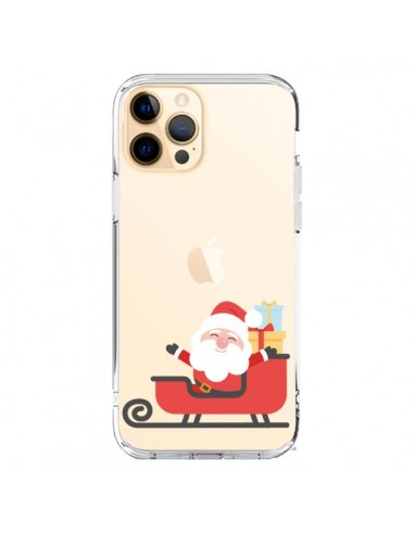 Coque iPhone 12 Pro Max Père Noël et son Traineau transparente - Nico