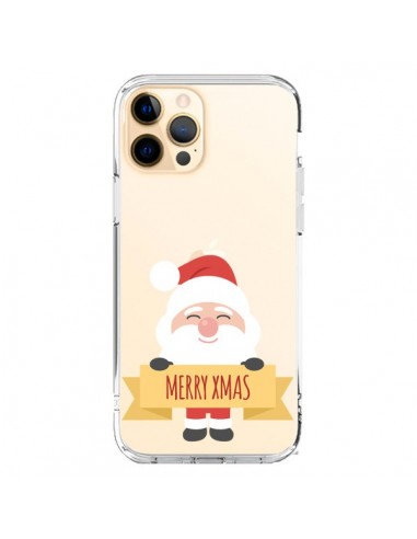 Coque iPhone 12 Pro Max Père Noël Merry Christmas transparente - Nico