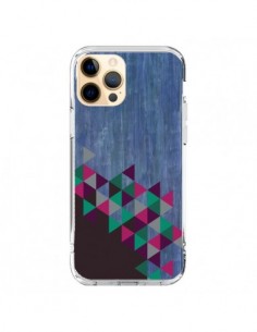 Coque iPhone 12 Pro Max Wood Bois Azteque Triangles...