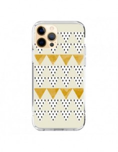 Coque iPhone 12 Pro Max Triangles Or Garland Gold - Pura...