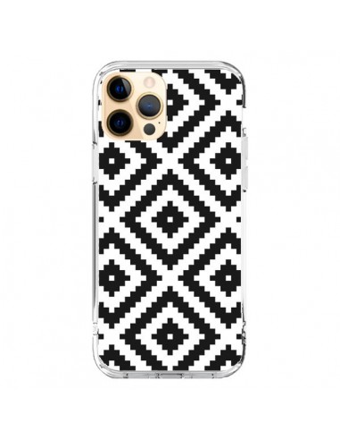 Coque iPhone 12 Pro Max Diamond Chevron Black and White - Pura Vida