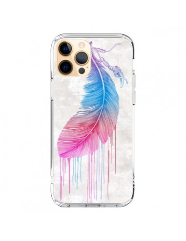 Coque iPhone 12 Pro Max Plume arc-en-ciel - Rachel Caldwell