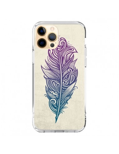 Coque iPhone 12 Pro Max Feather Plume Arc En Ciel - Rachel Caldwell