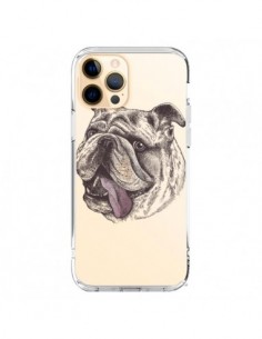 Coque iPhone 12 Pro Max Chien Bulldog Dog Transparente -...