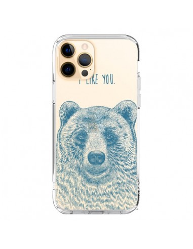 Coque iPhone 12 Pro Max I Love You Bear Ours Ourson Transparente - Rachel Caldwell