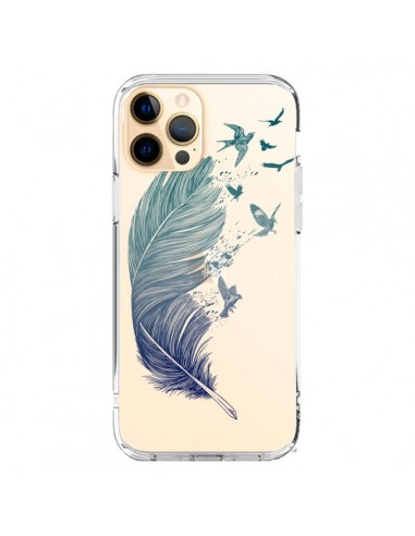 Coque iPhone 12 Pro Max Plume Feather Fly Away Transparente - Rachel Caldwell