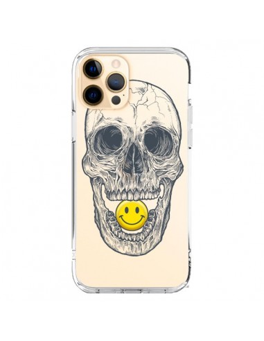 Coque iPhone 12 Pro Max Tête de Mort Smiley Transparente - Rachel Caldwell