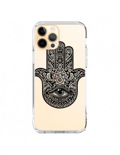 Coque iPhone 12 Pro Max Hamsa Cinq Doigts Main Mauvais...