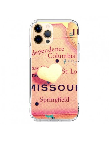 Coque iPhone 12 Pro Max Carte Map Missouri Coeoeur - R Delean