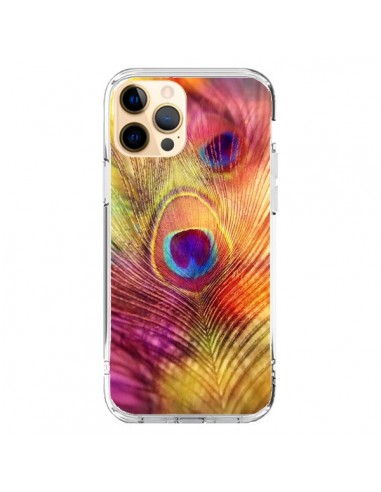 Coque iPhone 12 Pro Max Plume de Paon Multicolore - Sylvia Cook