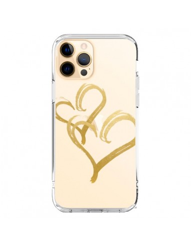 Coque iPhone 12 Pro Max Deux Coeurs Love Amour Transparente - Sylvia Cook