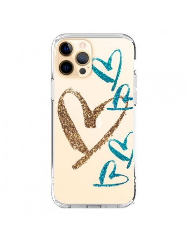 Coque iPhone 12 Pro Max Coeurs Heart Love Amour Transparente - Sylvia Cook