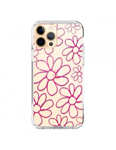 Coque iPhone 12 Pro Max Flower Garden Pink Fleur Transparente - Sylvia Cook