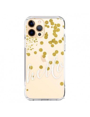 Coque iPhone 12 Pro Max Hello, Bonjour Transparente - Sylvia Cook