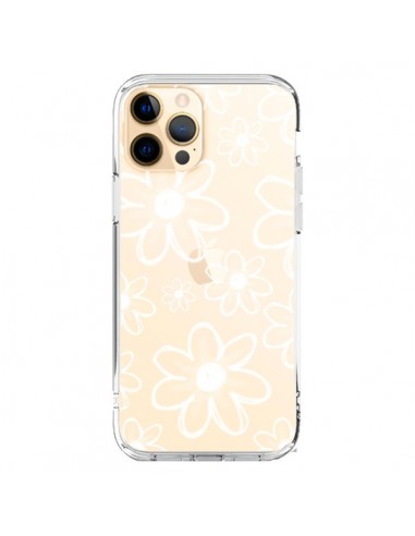 Coque iPhone 12 Pro Max Mandala Blanc White Flower Transparente - Sylvia Cook
