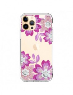 Coque iPhone 12 Pro Max Winter Flower Rose, Fleurs...
