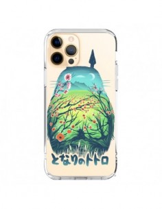 Coque iPhone 12 Pro Max Totoro Manga Flower Transparente...