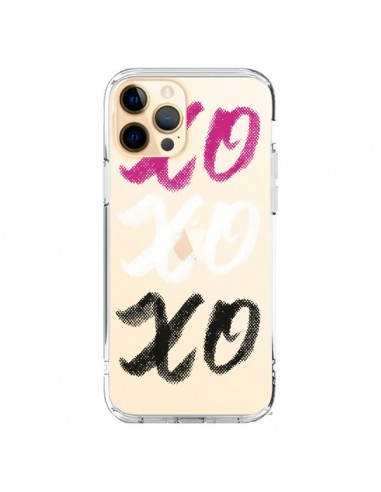 Coque iPhone 12 Pro Max XoXo Rose Blanc Noir Transparente - Yohan B.