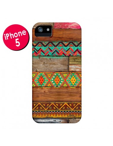 Coque Indian Wood Bois Azteque pour iPhone 5 et 5S - Maximilian San