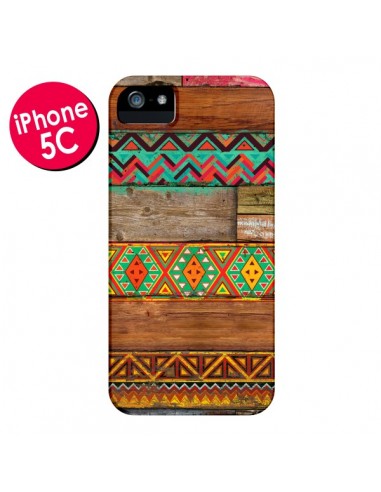 Coque Indian Wood Bois Azteque pour iPhone 5C - Maximilian San