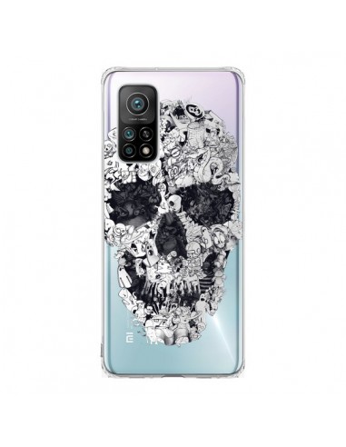 Coque Xiaomi Mi 10T / 10T Pro Doodle Skull Dessin Tête de Mort Transparente - Ali Gulec